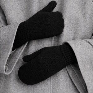 H&M Black Cashmere Wool Blend Mittens  New With Tags